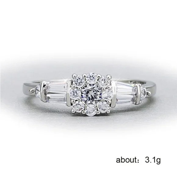 🎊Refine Engagement Sun Flower Pure Zircon Rings for Women, EVGG1235 - Picture 3 of 4